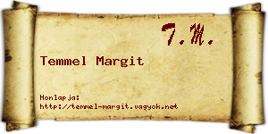 Temmel Margit névjegykártya